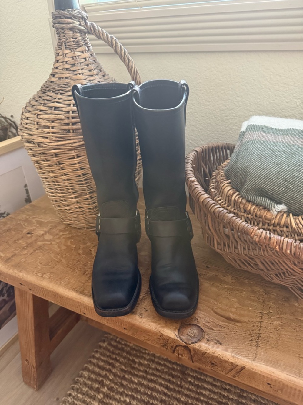 Frye Black Harness 12R Mid-Calf Boots